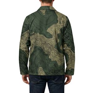 Organic Moss Green Forest Coach <b>Jacket</b> Foliage All Over <b>Camo</b> Jungle Concealment Streetwear Style Coach <b>Jackets</b> - Product Image 2