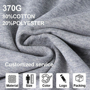 370gsm de calidad superior Heavyweight Terry Hoodies Sudadera de algodón y poliéster para hombres Sudadera con capucha de calle personalizada - Product Image 5