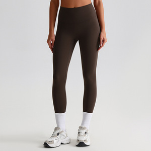 เลกกิ้งวิ่งเอวสูงสำหรับผู้หญิง ผ้ายืดสี่ทิศทาง ผลิตจากสแปนเด็กซ์/ไนลอน ไร้ตะเข็บด้านหน้า ผ้าริบเนื้อแน่น 1 ชิ้น สำหรับออกกำลังกาย - Product Image 2