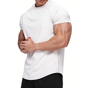 T-shirt tricoté 100 % coton coupe ajustée pour homme OEM, vêtement de sport respirant, haut d'entraînement, commandes en gros USA - Product Image 2