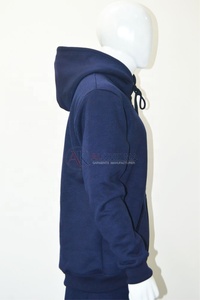 เสื้อฮู้ดดี้บุขนหนาน้ำหนัก 400 GSM สีกรมท่าสำหรับผู้ชาย แบบซิปเต็มตัว ทรงปกติ มีกระเป๋าหน้า ปลายแขนแบบริบ  โลโก้สั่งทำได้ ผ้าฝ้าย 100% ระบายอากาศได้ดี - Product Image 2