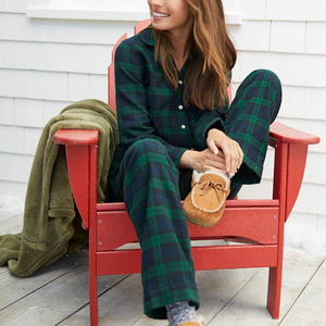 <b>Thermal</b> Warm Winter Pajamas for <b>Women</b> Set Long Sleeves Custom Plaid Flannel Fleece Pajama Set - Product Image 3