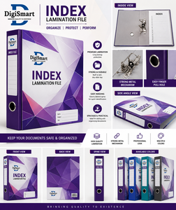 Index Lamination Lever Arch <b>File</b> <b>Folder</b> A6 Metal Ring Binder Document Organizer with Finger Pull Hole and Index Card Spine - Product Image 1