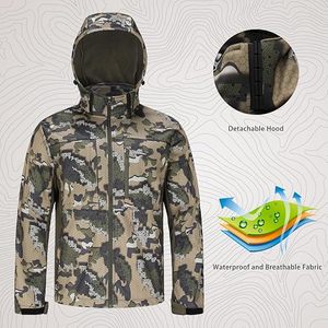 Ensemble veste et pantalon de chasse camouflage pour homme, softshell imperméable, vêtements d'extérieur à manches longues, vêtements d'hiver - Product Image 5
