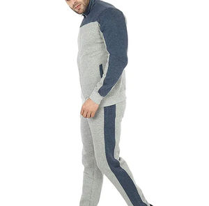 Conjunto deportivo de 2 piezas con cremallera de un cuarto, 100% algodón, informal, estampado o liso, con diseño atlético para correr. - Product Image 3