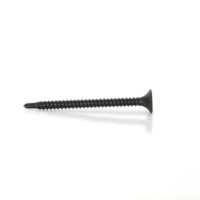 Tornillo para paneles de yeso, clase 8.8, acero al carbono, rosca fina/grosa, punta de taladro, autoperforante, cabeza de platillo/trompeta, negro/gris, métrico/pulgada, PDC