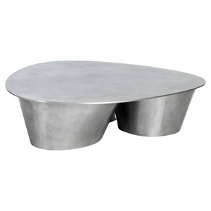 Table basse sculpturale moderne en acier inoxydable, table basse de forme organique, table basse en métal de luxe, contemporaine - Product Image 5