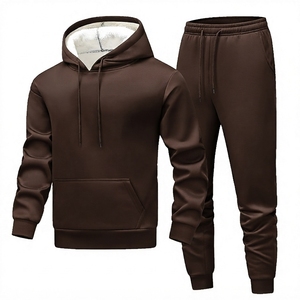 Custom Logo 450 Gsm 100% Cotton Men's Baggy Two Piece Sets Plain Cropped Heavy <b>Zip</b> <b>up</b> <b>Hoodie</b> & <b>Fleece</b> Sweatpants Tracksuit Set - Product Image 2
