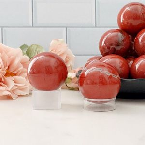 Bola de esfera de jaspe rojo natural al por mayor para curación de Reiki y decoración del hogar Piedra Natural hecha a mano comprar de ágata Aameena - Product Image 3