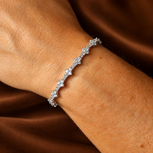 Bracelet tennis en diamant CZ rond brillant de 5 mm, serti à quatre griffes ouvertes, 6, 7, 8, 9 pouces, or, argent, platine, bijoux de mariée - Product Image 5