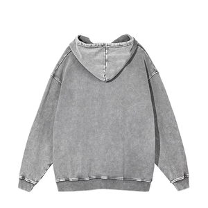 Sweat à capuche oversize personnalisé pour homme, délavé à l'acide, gris anthracite vintage, en molleton de coton, pull d'hiver à séchage rapide, streetwear décontracté, OEM ODM - Product Image 6