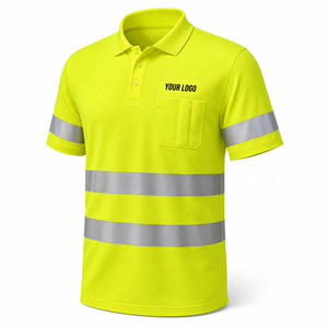 Uniforme Reflectante Tipo Polo, Personalizado de Fábrica, Tela de Poliéster, con Bolsillo, Ropa de Trabajo de Mantenimiento, con Franjas Reflectantes, Fabricante de Ropa de Trabajo - Product Image 2
