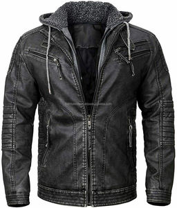 Veste en cuir marron pour homme, motard, moto, vente en gros - Product Image 5