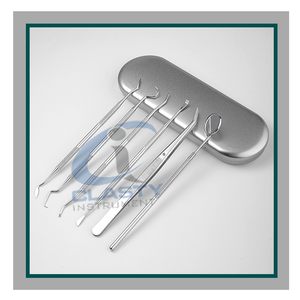 6 Stainless Steel Teeth <b>Scraper</b>/teeth <b>Cleaning</b> Tool and Oral Oral Tool Set Surgical Instruments with Case - Product Image 5