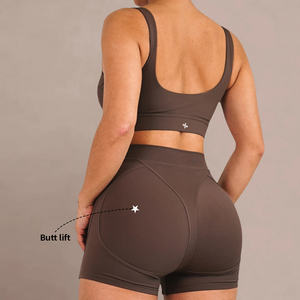 Ensemble de soutien-gorge de sport rose à bretelles croisées et leggings taille haute - Product Image 3