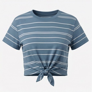 เสื้อครอปท็อปผู้หญิงผ้าฝ้ายสีสันตามสั่งสำหรับฤดูร้อน สไตล์ไม่ซ้ำใคร ลำลอง แขนสั้น เสื้อผ้าแฟชั่นพื้นฐาน - Product Image 1