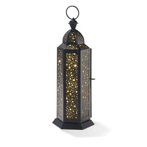 Contemporary iron lantern crafted for charming home ambiance and versatile decorative lighting presentation purposes - Product Image 4