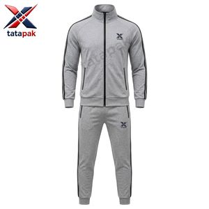 Survêtement de qualité export vintage coupe ajustée 100 % coton uni respirant confortable tenue de sport décontractée vente en gros - Product Image 6