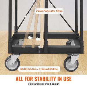 รถเข็นแผ่นยิปซัมแบบ Heavy Duty รับน้ำหนักได้ 1500 ปอนด์ ขนาดพื้นที่วางแผ่น 36.02 นิ้ว x 24.02 นิ้ว พร้อมล้อหมุน 5 นิ้ว สำหรับเคลื่อนย้าย รองรับ OEM - Product Image 3