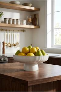 Grand saladier en bois d'acacia naturel de qualité supérieure, fait main, pour servir des fruits, des collations, des soupes, des salades, vaisselle de cuisine rustique - Product Image 5