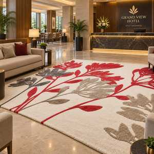 Premium <b>Hand</b> <b>Tufted</b> Wool Floral Area <b>Rug</b> 10mm Pile, Handmade Modern Luxury Botanical Designer Carpet for Living Room Bedroom Ho - Product Image 4