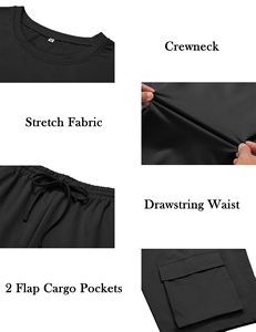 <b>Men</b> Summer Tracksuit Set T Shirt and Drawstring Shorts 2 Piece Outfit OEM Custom Bulk - Product Image 6