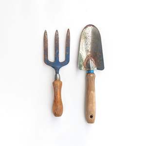 Juego de herramientas miniatura con mango de madera para jardinería interior, que incluye paleta y cultivador, para plantar en macetas. - Product Image 3