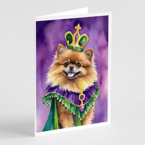 การ์ดอวยพร pomeranian King of Mardi Gras แปลกๆ A7เปล่าบรรจุ8ซอง5x7ขนาดโน้ต - Product Image 1