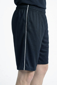 Shorts Bermuda décontractés pour homme, noirs, à séchage rapide, taille élastique, couleur unie, avec bande latérale - Product Image 3