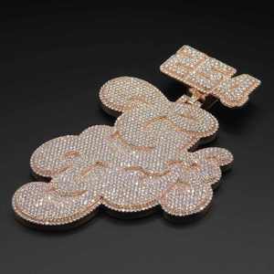 Factory Customized VVS Moissanite Silver Cuban <b>Chain</b> Pendant 3D Custom <b>Name</b> Hiphop Style Men's Iced Jewelry - Product Image 1