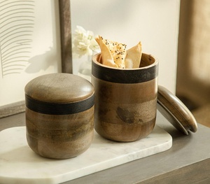 Creative Low MOQ Handmade Candid Concave Cylindrical Wooden Container <b>Jar</b> <b>Large</b> Manufacturer Wholesaler - Product Image 1