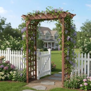 Arco Nuziale in Legno a Forma Triangolare per Cerimonie, Traliccio per Piante Rampicanti, Decorazione Natalizia, Pergola per Giardino e Cortile - Product Image 3