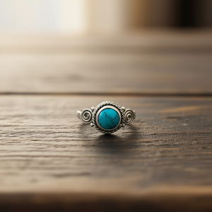 Dainty <b>Turquoise</b> Fine <b>Ring</b> 3.1 Grams Elegant Design - Product Image 3