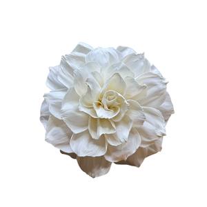 Fleur artificielle en bois Sola style rose de jardin blanche, 15 cm, grande taille, tige en fibre de plantes Sesbania - Product Image 2