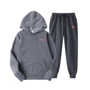 OEM Men's <b>Oversized</b> 2-Piece Tracksuit Heavyweight Hoodie & <b>Sweatpants</b> with Customizable Logo Print High Streetwear - Product Image 2