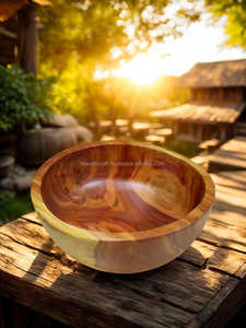 Tazón de Madera de Ciruelo Rústico Hecho a Mano, Decoración Rústica para el Hogar, Productos de Alta Demanda, Ecológicos y Sostenibles para la Cocina - Product Image 5