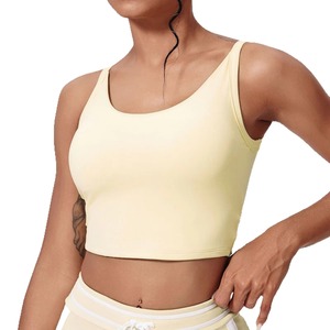 Women Sleeveless Built-in Bra O-Neck Racerback Padded Knitted Breathable Anti-Pilling Casual Eco-Friendly Tank <b>Top</b> - Product Image 5