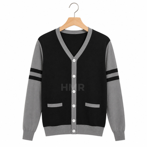HMR Sisterhood Sorority – Nouveau cardigan en acrylique à col en V pour l'automne et l'hiver, veste décontractée en tricot à carreaux coupe ample - Product Image 5