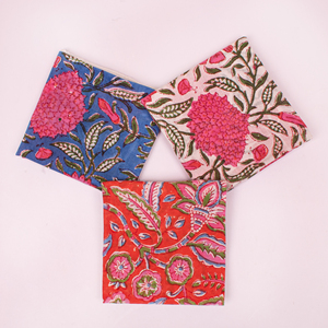 Summer Wrap Hand Drawn Cotton <b>Square</b> <b>Scarf</b> Floral Pattern Vintage Style Skin Friendly Unisex Bandana - Product Image 1