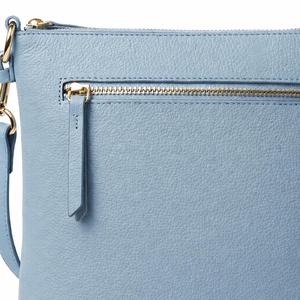Women Fashion Light Blue PU Leather Crossbody <b>Shoulder</b> Bag with Front Zipper Pocket and Adjustable <b>Strap</b> - Product Image 3