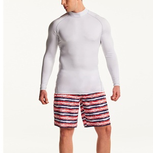 High Quality Stretch Comfortable Skinny Fitted Rash Guards Bulk Order Low MOQ Premium Sale Polyester Nylon Made Rash Guard - Product Image 3