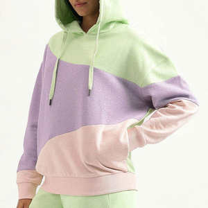 Sweat-shirt à capuche oversize pour femme, couleur pastel, en molleton doux, style décontracté, tendance hiver. - Product Image 2