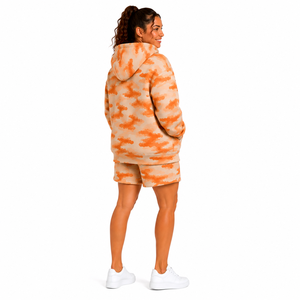 Wholesale Women Camo Short <b>Set</b> Oversized Hoodie Drawstring Shorts Two Piece Short <b>Set</b> Camouflage Print Casual Tracksuit Outfit - Product Image 4