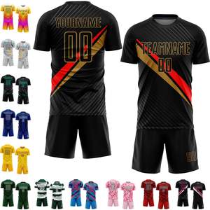 ชุดฟุตบอลสีดำแบบสั่งทำพิเศษ พร้อมผ้าแบบกำหนดเอง โลโก้แบบกำหนดเอง ชื่อทีมแบบกำหนดเอง สำหรับผู้ใหญ่ทุกเพศ - Product Image 2