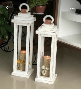 Lanterne décorative en bois, style rustique, à suspendre, pour salon, chambre, véranda, patio, jardin, mariage, restaurant - Product Image 1