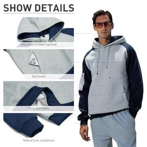 Sudadera con Capucha para Hombre, Tallas Grandes, Forrada, en Color Sólido, de Alta Calidad, Transpirable, de Algodón/Poliéster Tejido, Tendencia Actual - Product Image 2