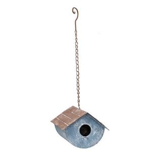 Casa para Pájaros, Casa para Pájaros de Metal Hecha a Mano y Pintada a Mano, para Jardín Exterior, para Observación de Aves y Decoración de Jardín - Product Image 6