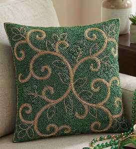 Funda de Cojín Hecha a Mano con Cuentas y Bordado Intrincado, Económica, para Sofá, Cama, Sillón y Decoración Elegante de Sala de Estar - Product Image 1
