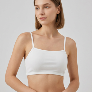 Débardeur personnalisé pour femme, couleur unie, en coton et élasthanne tricoté, respirant, col carré, fines bretelles, tissu 180g - Product Image 6
