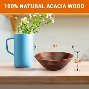 Tazones de madera para ensalada, diseño minimalista, artesanía en madera sin recubrimiento, para servir ensaladas, vajilla para el hogar y la cocina, aptos para lavavajillas - Product Image 6